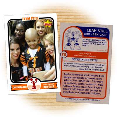 Leah Still get her own virtual Ben-Gals cheerleader trading card