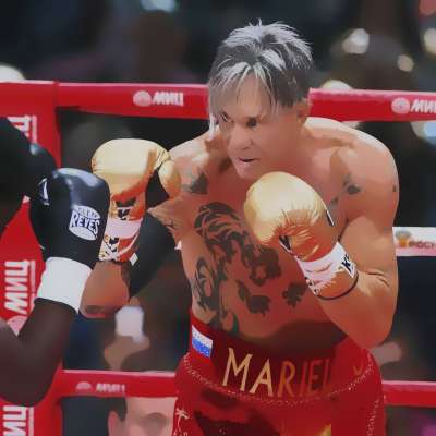 Mickey Rourke Boxing in Russia