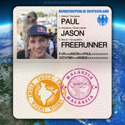 Passport from Mumbai, India to Kuala Lumpur, Malaysia for freerunner Jason Paul