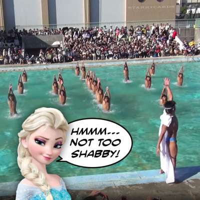 Queen Elsa likes Japanese high schoolers synchronized swimming set to Frozen's "Let It Go"
