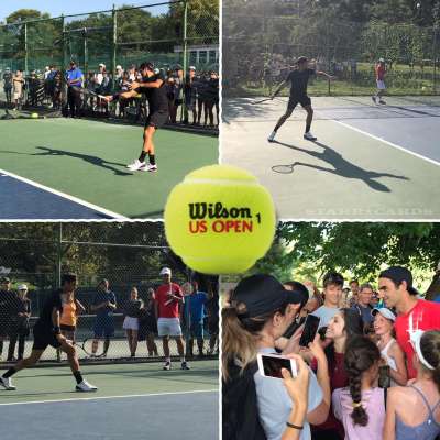 Roger Federer gets in US Open practice at NYC's famed Central Park