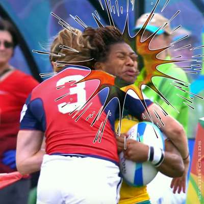 Team USA rugby's Kathryn Johnson puts the hurt on Australia's Ellia Green