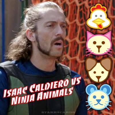 American Ninja Warrior Isaac Caldiero vs Chicken, Cat, Dog and Mouse