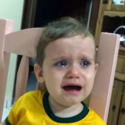 Brazil fan Anna Bella cries for Neymar