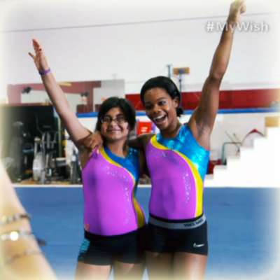 Gabby Douglas poses with Amarissa Mauricio