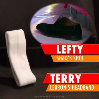 LeBron's headband and Shaq's shoe