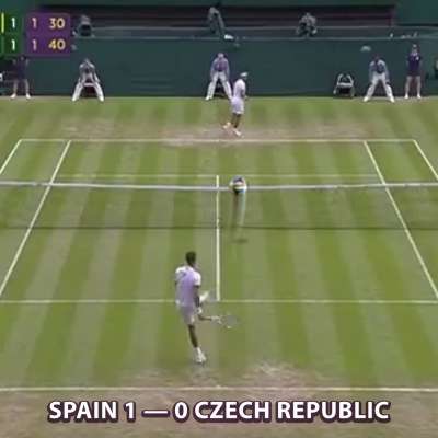 Rafael Nadal and Lukas Rosol engage in football at Wimbledon