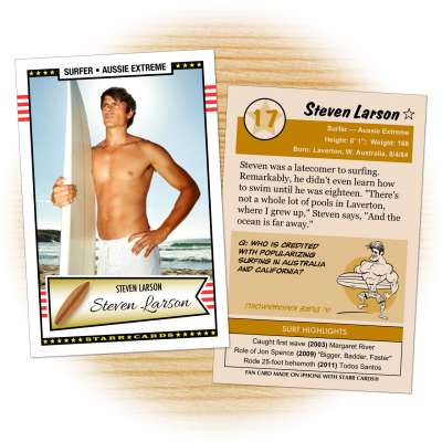 Surfer card template from Starr Cards Surfing Card Maker.