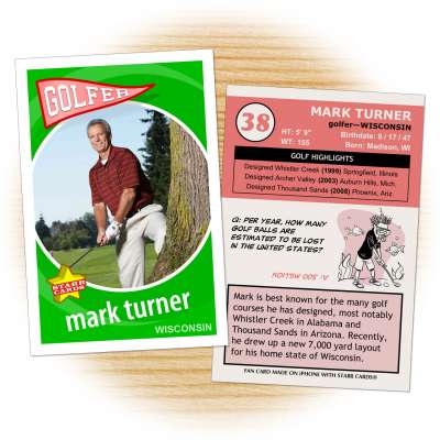 Golf card template from Starr Cards Golf Card Maker.