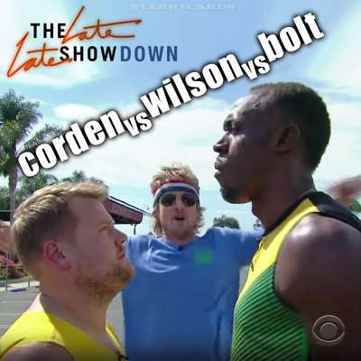 The Late Late Showdown: James Corden vs Owen Wilson vs Usain Bolt